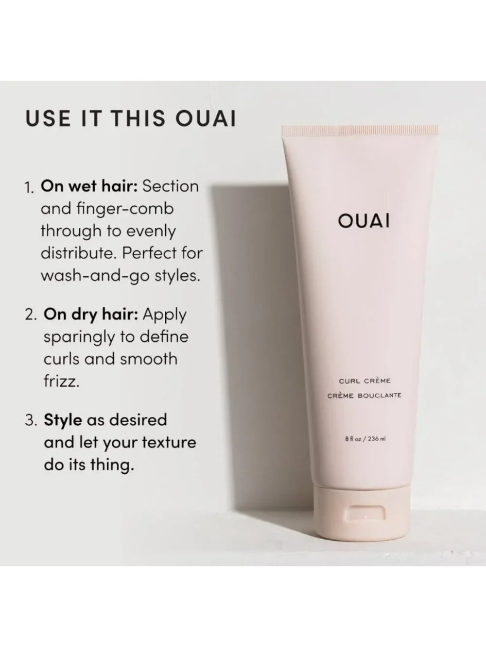 Hydrating Curl Defining Cream - 8 Oz Moisturizing Styling Cream for Curly Hair